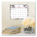 Blue Sky® Analeis Wall Calendar, Floral Artwork, 11 x 8.75, White/Black/Coral Sheets, 12-Month (Jan to Dec): 2025 (BLS100028)