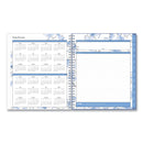Blue Sky® Lindley Monthly Planner, Floral Artwork, 10 x 8, White/Blue/Green Cover, 12-Month (Jan to Dec): 2025 (BLS101582)