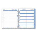 Blue Sky® Lindley Monthly Planner, Floral Artwork, 10 x 8, White/Blue/Green Cover, 12-Month (Jan to Dec): 2025 (BLS101582)