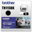 Brother TN115BK High-Yield Toner, 5000 Page-Yield, Black (BRTTN115BK)