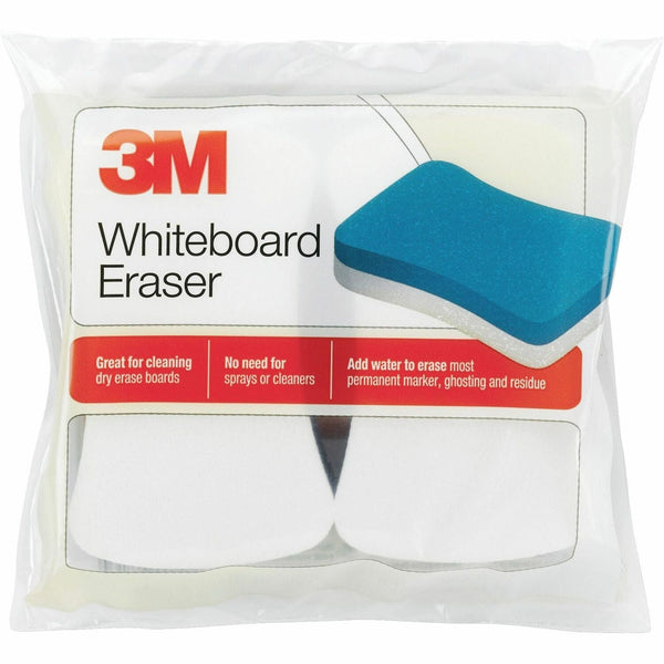 3M™ Whiteboard Eraser Pads, 5"x3", 2/PK, Blue/White (MMM581WBE)