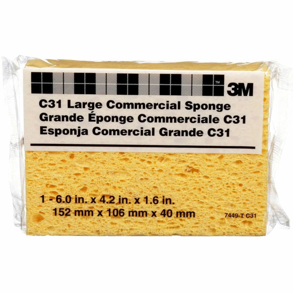 3M™ Commercial Sponge, 6" x 4-1/4" x 1-5/8", 24/CT, Beige (MMMC31CT)