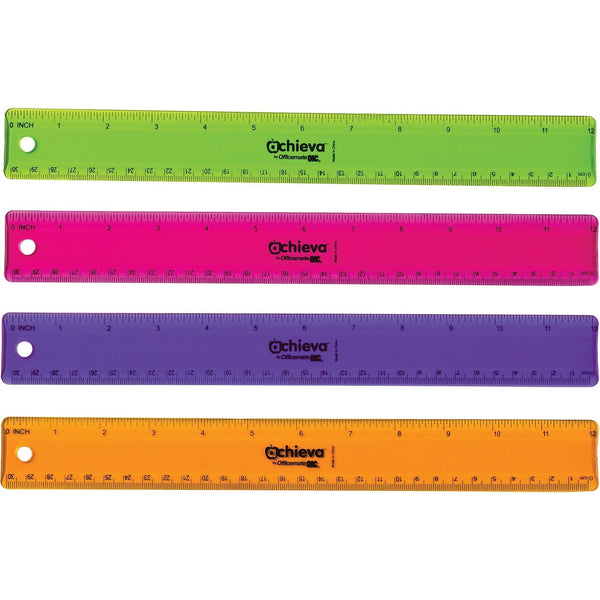 Officemate Flexible Ruler, 12", 12/PK, Assorted (OIC30209)