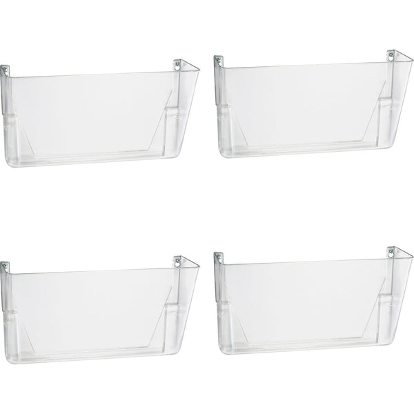 Officemate Wall Files, Letter, 13" x 4-1/8" x 7", 4/CT, Clear (OIC21434CT)