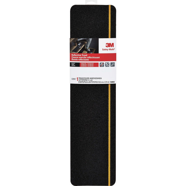 3M™ Slip-Resistant Tread, Reflective Stripe, 6"Wx24'L, Black (MMM7768NA)