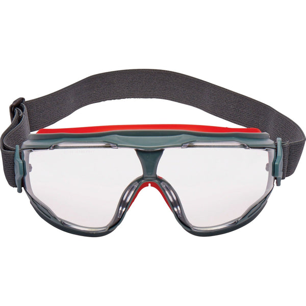3M™ GoggleGear 500Series Safety Goggles, AntiFog, Red/Black Frame, Clear Lens,10/Ctn (MMMGG501SGAF)