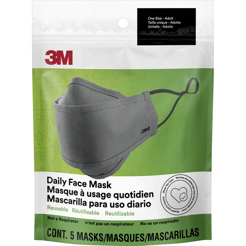 3M™ Daily Face Masks, Gray, 5/Pack (MMMRFM1005)