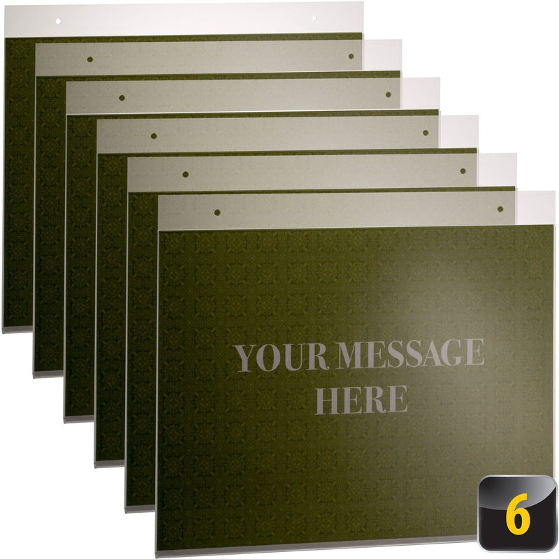 Officemate Horizontal Sign Holder, 6PK - 1 / Each - 11" x 8.5", - 11" Holding Width x 8.50" Holding Height - Rectangular Shape - Easy to Use, Durable, Hanging Hole - Plastic - Clear (OIC23061)