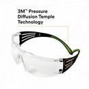 3M SecureFit Protective Eyewear, Polycarbonate, Plastic, Nose Bridge, Comfortable, Anti-fog, Impact Resistant, Frameless, Rubber Tipped Temples, Adjustable Temple, Soft, Diopter Lens (MMMSF425AF)