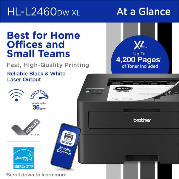 Brother HL-L2460DWXL Desktop Wired Laser Printer (BRTHLL2460DWXL)