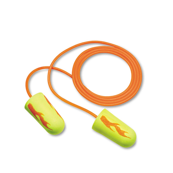 3M™ E-A-Rsoft Blasts Earplugs, Corded, Foam, Yellow Neon, 200 Pairs (MMM3111252)
