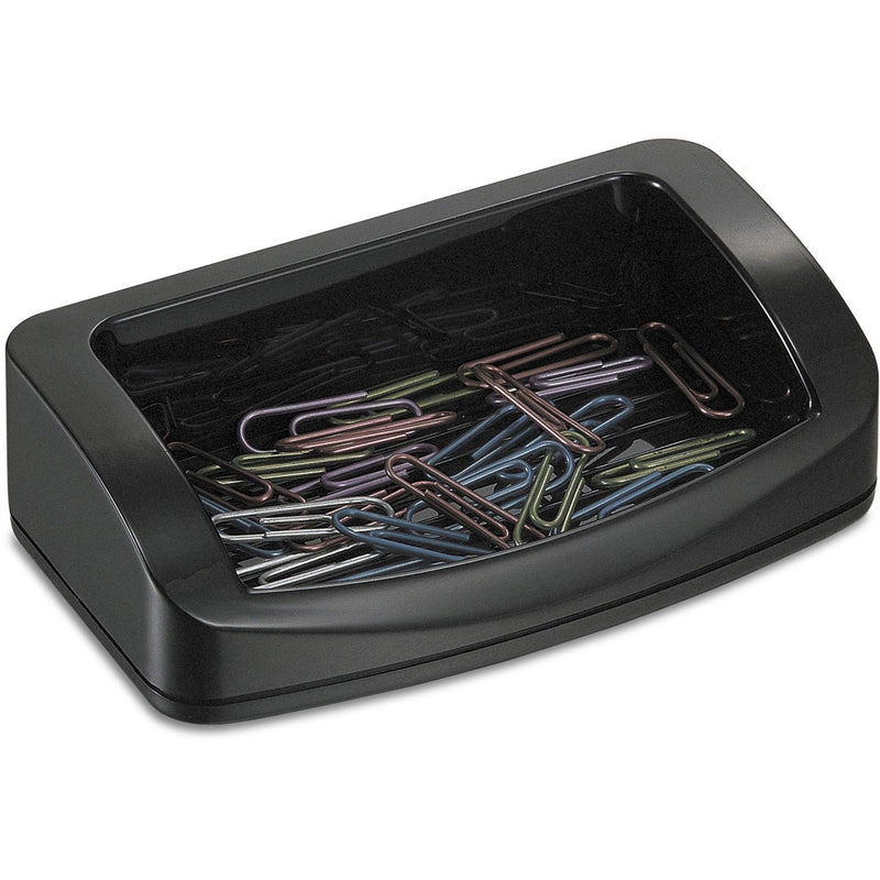 Officemate Business Card/Clip Holder, 4 3/4&quot;x2 3/4&quot;x1 3/8&quot;, Black (OIC22332)