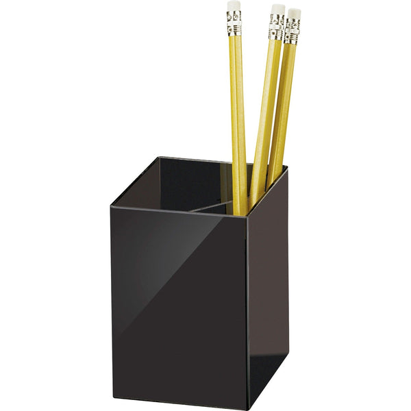 Officemate Pencil cup, Three Compartments, 2 7/8&quot;x2 7/8&quot;x4&quot;, Black (OIC93681)