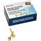 Officemate Roundhead Fastener, 2&quot; Shank, 1/2&quot; Head, Brass Plated (OIC99817)