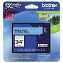Brother TZe Standard Adhesive Laminated Labeling Tape, 0.7" x 26.2 ft, Black on Blue (BRTTZE541)
