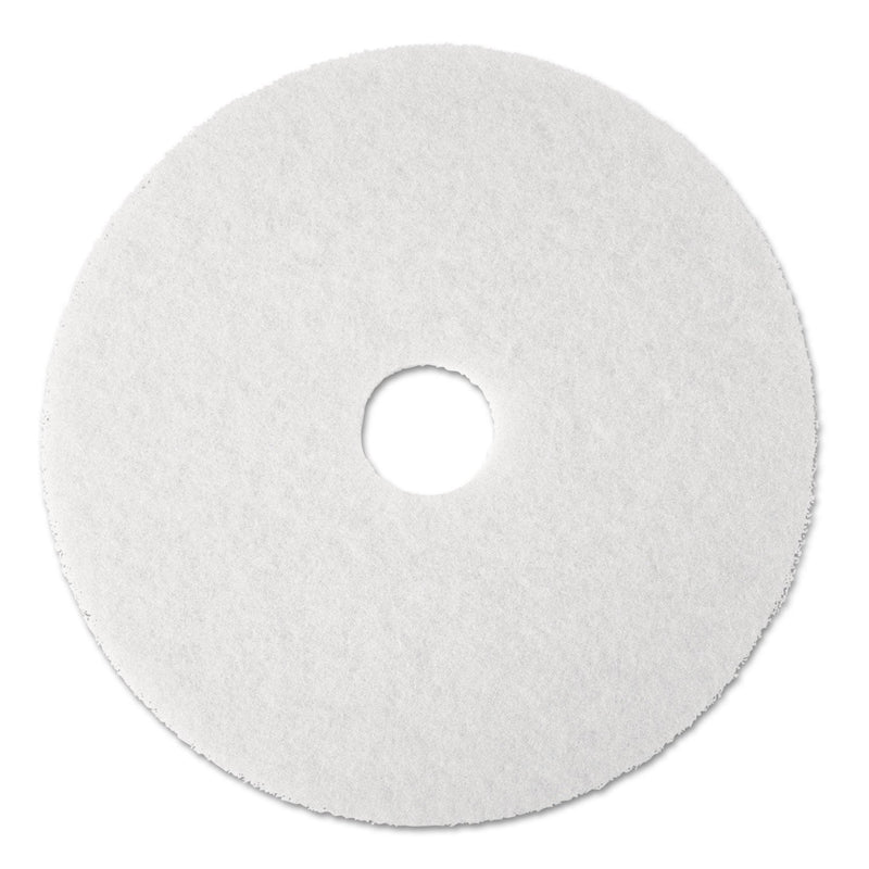 3M™ Low-Speed Super Polishing Floor Pads 4100, 19" Diameter, White, 5/Carton (MMM08483)