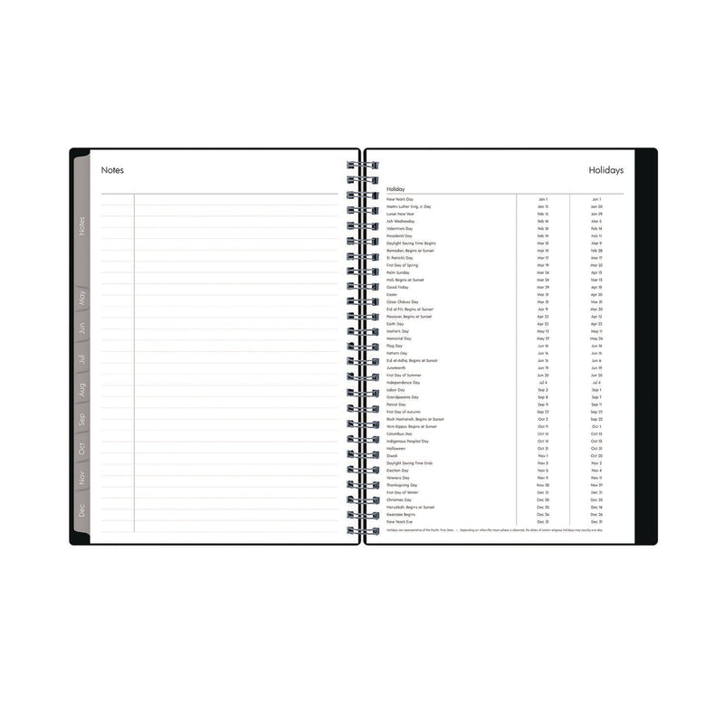 Blue Sky® Enterprise Weekly/Monthly Notes Planner, 8.63" x 5.88", Black Cover, 12-Month (Jan to Dec): 2025 (BLS131793)