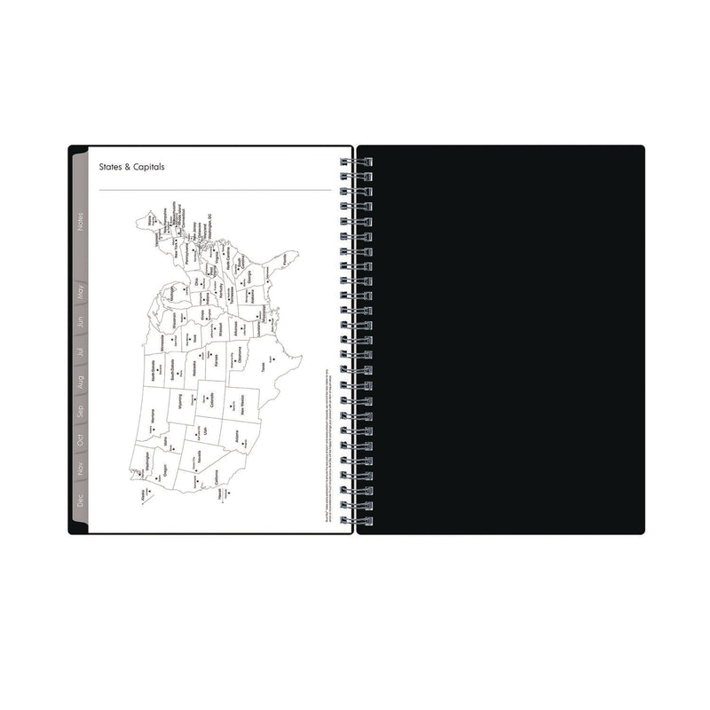 Blue Sky® Enterprise Weekly/Monthly Notes Planner, 8.63" x 5.88", Black Cover, 12-Month (Jan to Dec): 2025 (BLS131793)