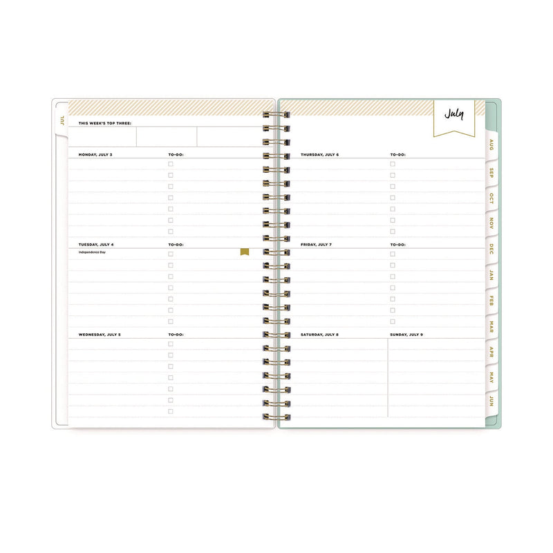 Blue Sky® Day Designer "Secret Garden Mint" Academic Year Weekly/Monthly Notes Planner, 8 x 5, 12-Month (July to June): 2024-2025 (BLS137900)