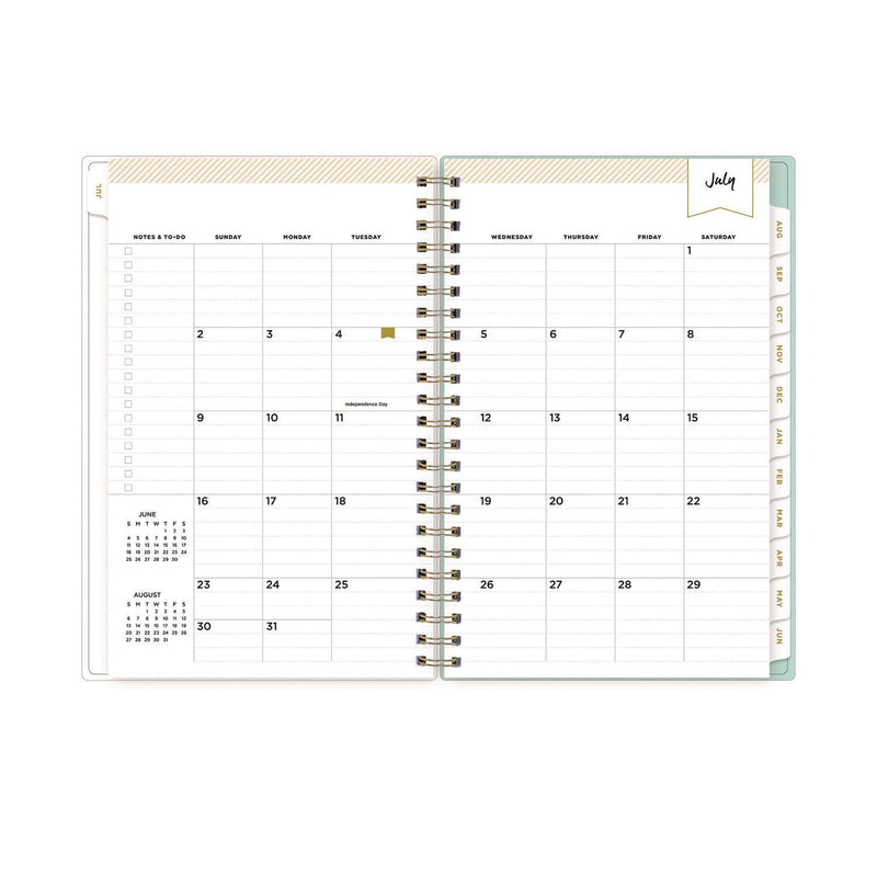Blue Sky® Day Designer "Secret Garden Mint" Academic Year Weekly/Monthly Notes Planner, 8 x 5, 12-Month (July to June): 2024-2025 (BLS137900)