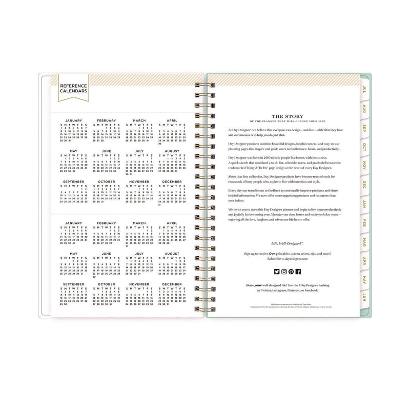 Blue Sky® Day Designer "Secret Garden Mint" Academic Year Weekly/Monthly Notes Planner, 8 x 5, 12-Month (July to June): 2024-2025 (BLS137900)
