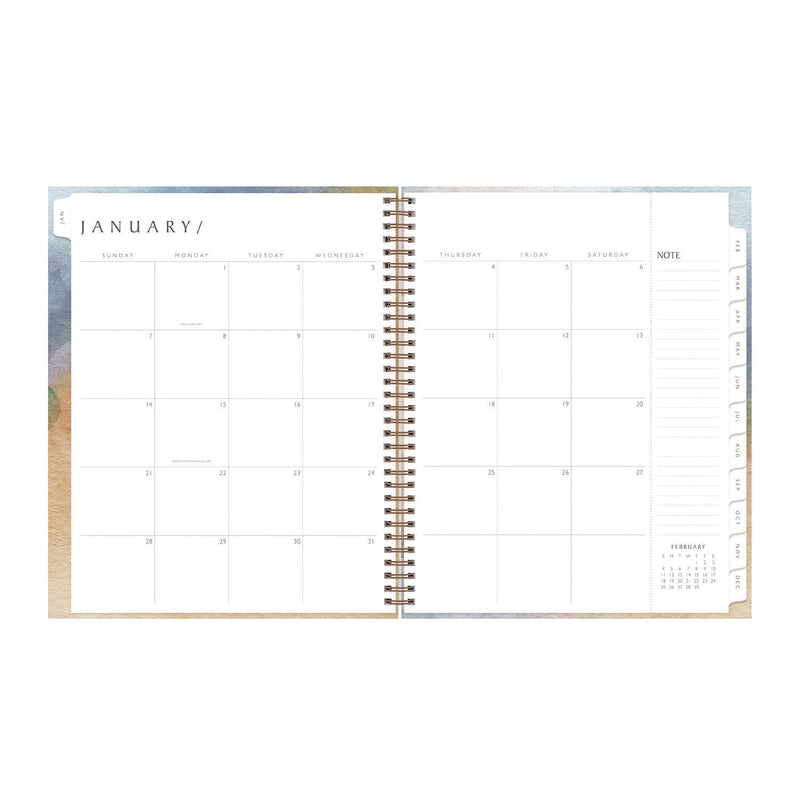 Blue Sky® One Tree Planted Andreo Weekly/Monthly Planner, Abstract Artwork, 11" x 8.5", Blue/Sand/Green Cover, 12-Month (Jan-Dec): 2025 (BLS137948)