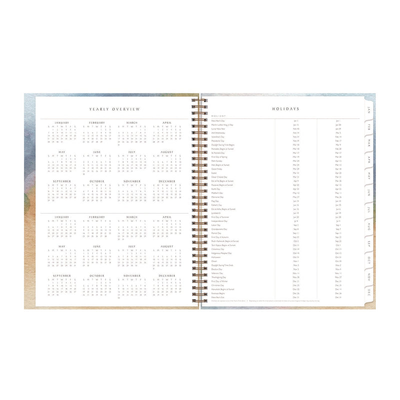 Blue Sky® One Tree Planted Andreo Weekly/Monthly Planner, Abstract Artwork, 11" x 8.5", Blue/Sand/Green Cover, 12-Month (Jan-Dec): 2025 (BLS137948)