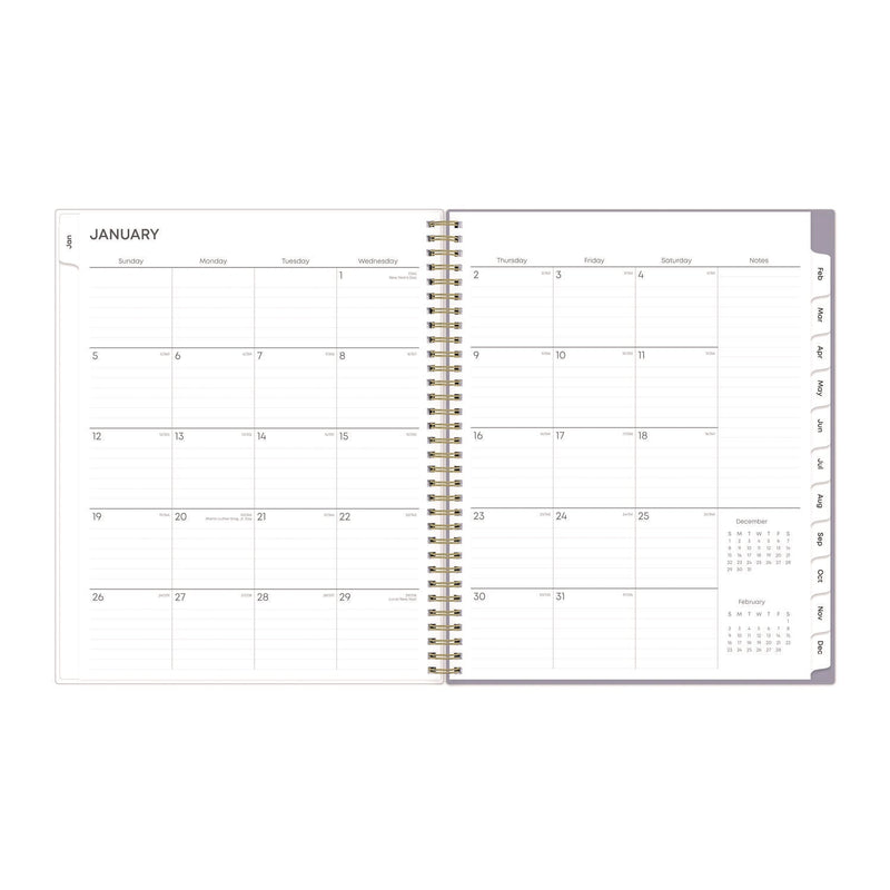 Blue Sky® Tula Weekly/Monthly Planner, Floral Artwork, 11" x 8.5", Purple/Pink/White Cover, 12-Month (Jan to Dec): 2025 (BLS143971)
