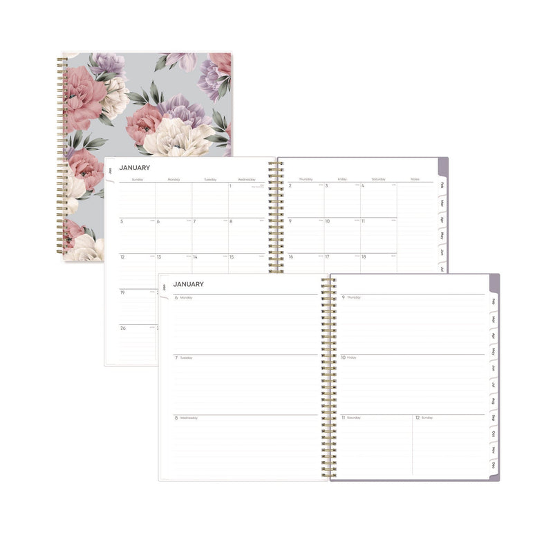 Blue Sky® Tula Weekly/Monthly Planner, Floral Artwork, 11" x 8.5", Purple/Pink/White Cover, 12-Month (Jan to Dec): 2025 (BLS143971)