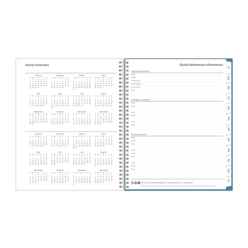 Blue Sky® Ditsy Dapple Light CYO Cover Weekly/Monthly Lesson Planner, 2024-2025, Nine Classes, Multicolor Cover, (144) 11 x 8.5 Pages (BLS132002)