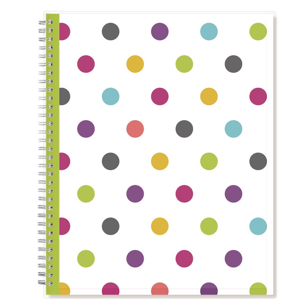 Blue Sky® Teacher Dots CYO Cover Weekly/Monthly Lesson Planner, 2024 to 2025, Nine Classes, Multicolor Cover, (144) 11 x 8.5 Pages (BLS100330)