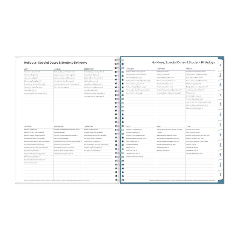 Blue Sky® Teacher Dots CYO Cover Weekly/Monthly Lesson Planner, 2024 to 2025, Nine Classes, Multicolor Cover, (144) 11 x 8.5 Pages (BLS100330)