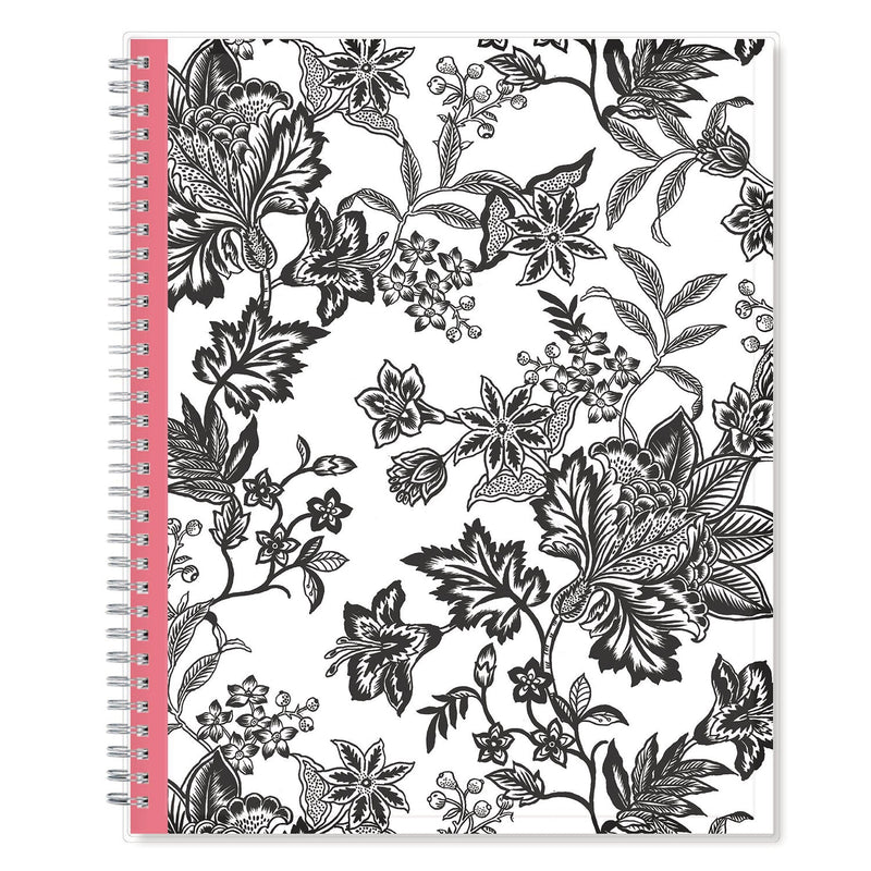 Blue Sky® Analeis Create-Your-Own Cover Weekly/Monthly Planner, Floral, 11 x 8.5, White/Black/Coral, 12-Month (July to June): 2024-2025 (BLS130606)