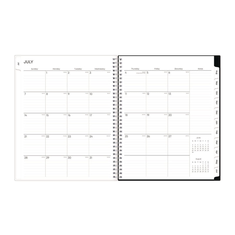 Blue Sky® Analeis Create-Your-Own Cover Weekly/Monthly Planner, Floral, 11 x 8.5, White/Black/Coral, 12-Month (July to June): 2024-2025 (BLS130606)