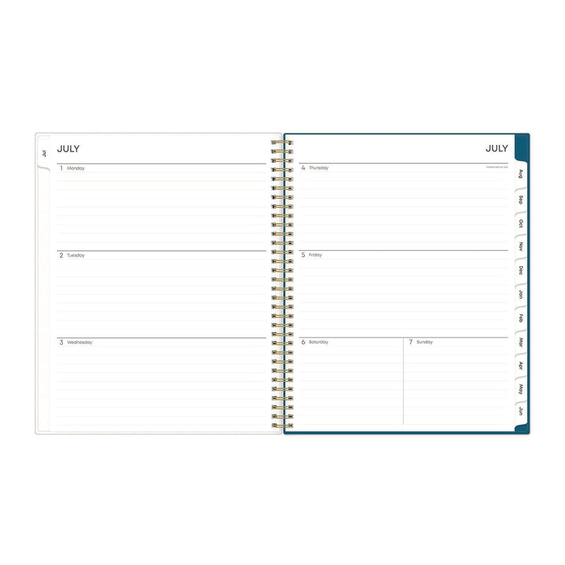 Blue Sky® Bakah Blue Academic Year Weekly/Monthly Planner, Floral Artwork, 11 x 8.5, Blue/White Cover, 12-Month (July-June): 2024-2025 (BLS131951)