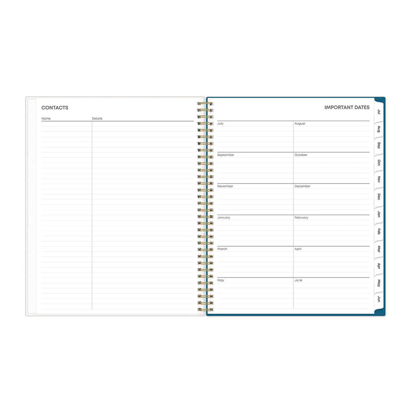 Blue Sky® Bakah Blue Academic Year Weekly/Monthly Planner, Floral Artwork, 11 x 8.5, Blue/White Cover, 12-Month (July-June): 2024-2025 (BLS131951)