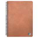 Blue Sky® ASMBLD Faux Leather Wirebound Notebook, 1-Subject, Medium/College Rule, Tan Cover, (80) 8.5 x 5.75 Sheets (BLS150538)