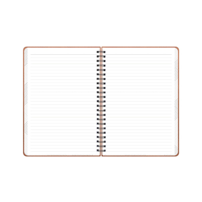 Blue Sky® ASMBLD Faux Leather Wirebound Notebook, 1-Subject, Medium/College Rule, Tan Cover, (80) 8.5 x 5.75 Sheets (BLS150538)