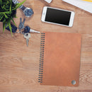 Blue Sky® ASMBLD Faux Leather Wirebound Notebook, 1-Subject, Medium/College Rule, Tan Cover, (80) 8.5 x 5.75 Sheets (BLS150538)