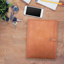 Blue Sky® ASMBLD Professional Faux Leather Padfolio, 8.5 x 11 Pad, 9.45 x 12.13, Snap Closure, Tan (BLS150537)