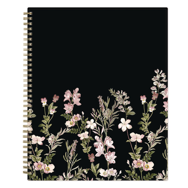 Blue Sky® Nevaeh Weekly/Monthly Planner, Floral Artwork, 11 x 8.5, Black/Multicolor Cover, 12-Month (Jan to Dec): 2025 (BLS143945)