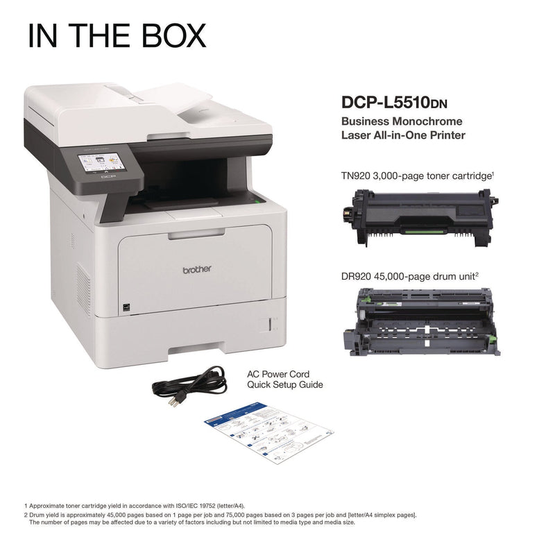 Brother DCP-L5510DN Business Laser AIO Printer, Copy, Print, Scan (BRTDCPL5510DN)