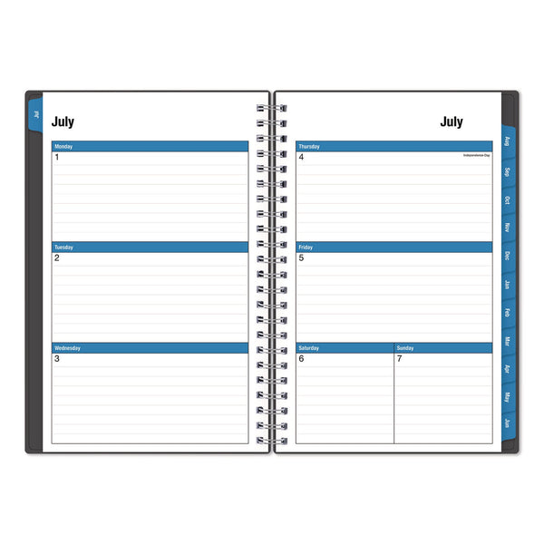 Blue Sky® Collegiate Academic Year Weekly/Monthly Planner, 8 x 5, Charcoal Gray Cover, 12-Month: July 2024 to June 2025 (BLS100139A25)