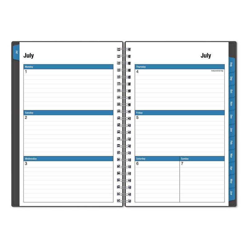 Blue Sky® Collegiate Academic Year Weekly/Monthly Planner, 8 x 5, Charcoal Gray Cover, 12-Month: July 2024 to June 2025 (BLS100139A25)