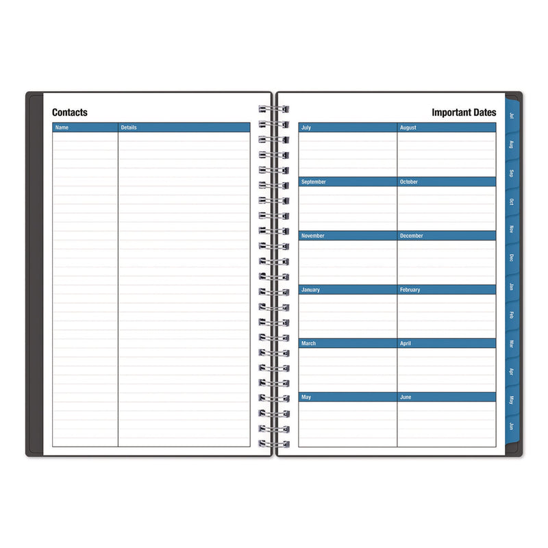 Blue Sky® Collegiate Academic Year Weekly/Monthly Planner, 8 x 5, Charcoal Gray Cover, 12-Month: July 2024 to June 2025 (BLS100139A25)