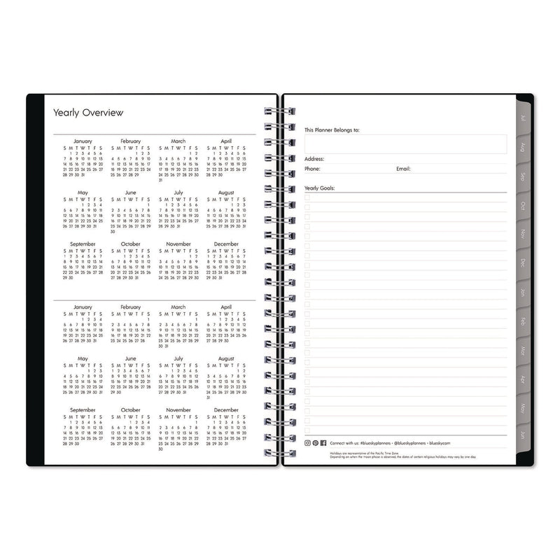 Blue Sky® Enterprise Academic Weekly/Monthly Planner, 8 x 5, Black Cover, 12-Month (July to June): 2024 to 2025 (BLS130611A25)