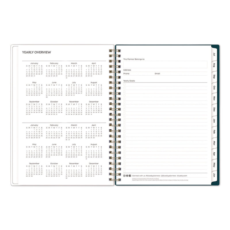 Blue Sky® Greta Academic Year Weekly/Monthly Planner, Floral Artwork, 8.63 x 5.88, Green Cover, 12-Month: July 2024 to June 2025 (BLS136482A25)