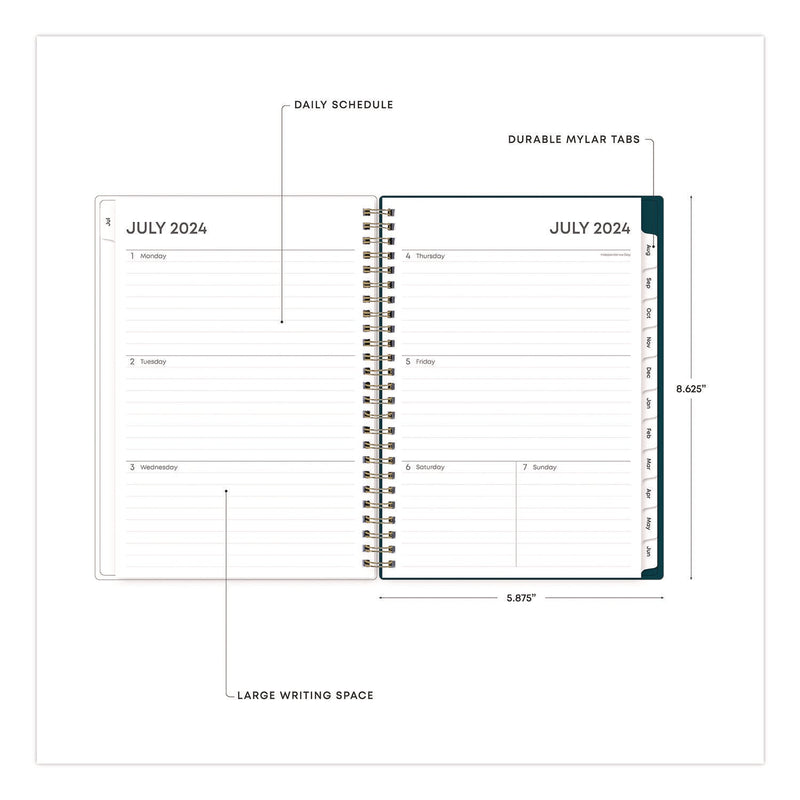 Blue Sky® Greta Academic Year Weekly/Monthly Planner, Floral Artwork, 8.63 x 5.88, Green Cover, 12-Month: July 2024 to June 2025 (BLS136482A25)