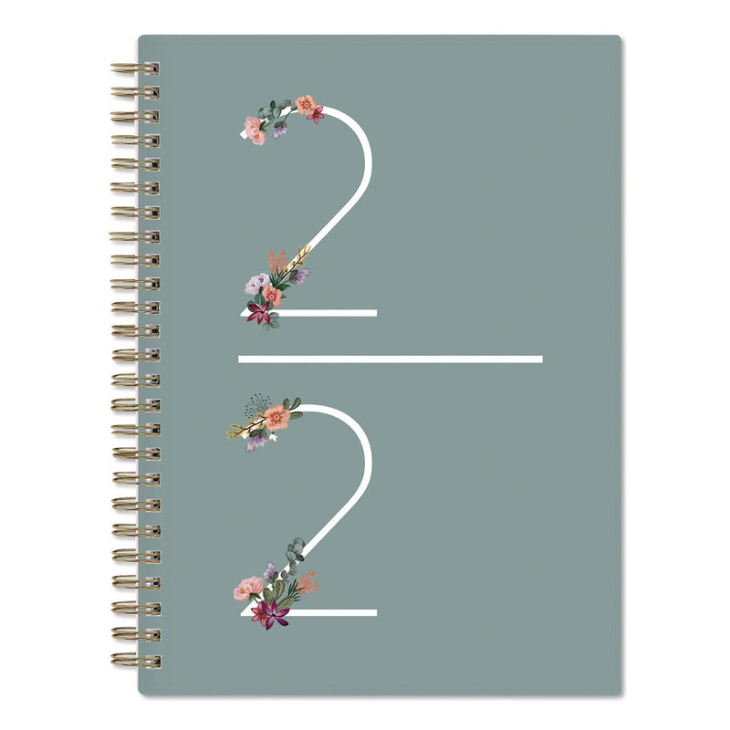 Blue Sky® Greta Academic Year Weekly/Monthly Planner, Floral Artwork, 8.63 x 5.88, Green Cover, 12-Month: July 2024 to June 2025 (BLS136482A25)