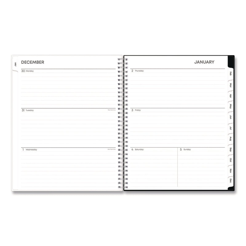 Blue Sky® Analeis Create-Your-Own Cover Weekly/Monthly Planner, Floral Artwork, 11 x 8.5, White/Black/Coral, 12-Month (Jan-Dec): 2025 (BLS10000125)
